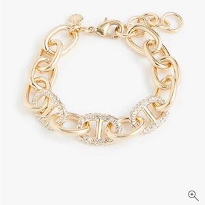 J. Crew Factory Gold Bracelet with Crystal Accents